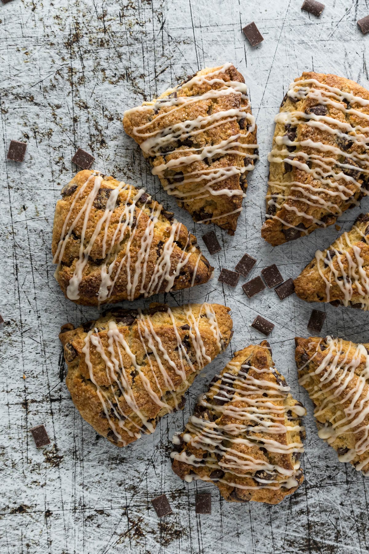 Scones arranged in a circle.